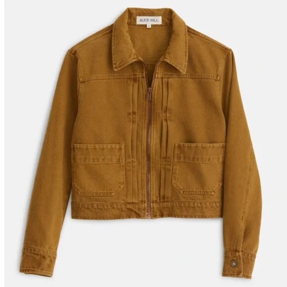 Alex Mill Jackets & Blazers - NWOT | Alex Mill Shrunken Zip Jacket in Recycled Denim Golden Khaki